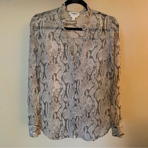 EUC Express Sheer Snakeskin blouse size M